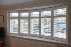 White Shutters Fitted to Rounded Bay Window