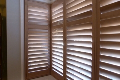 Square Bay Window with Natural Wood Shutters Fitted