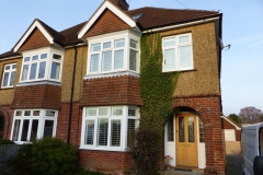 Shutters Fitted to Two Square Bay Windows on Semi Detached House