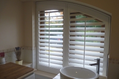 Custom Shaped Shutters Fitted to Kitchen Window