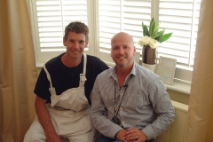 Sam Dunster and Richard Randal after fitting shutters on 60 minute makeover