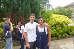 Sam Dunster and Peter Andre on set for ITV 60 minute makeover