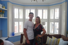 Julia Kendell with Sam Dunster on set in Southampton 60min makeover