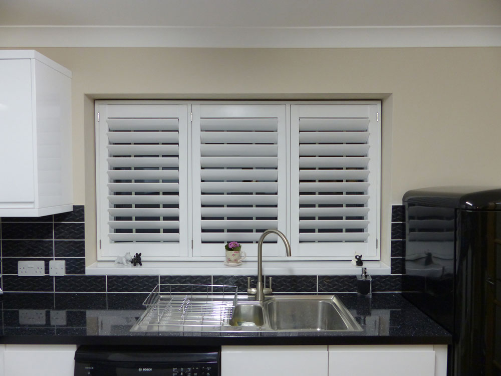Three Panel TPost Shutter Fitted in Kitchen Three Panel TPost Shutter Fitted in Kitchen