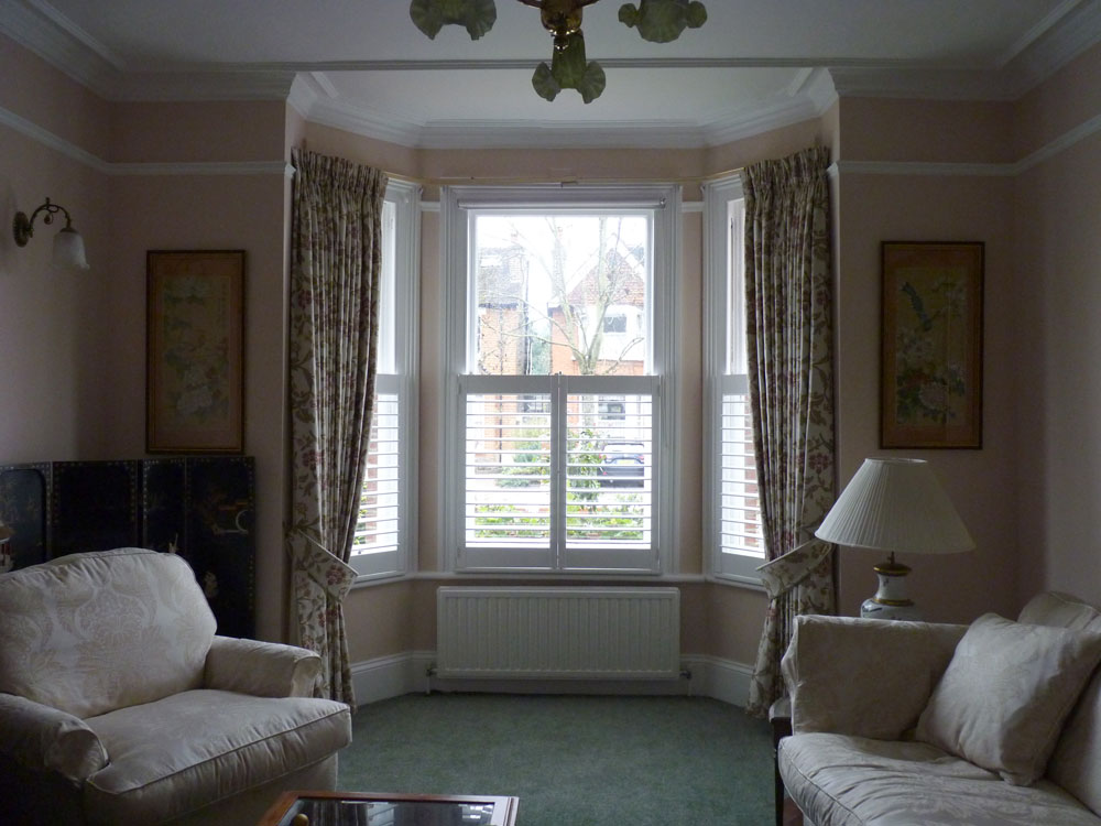 Half Height Shutters in Angled Bay Window in Lounge
