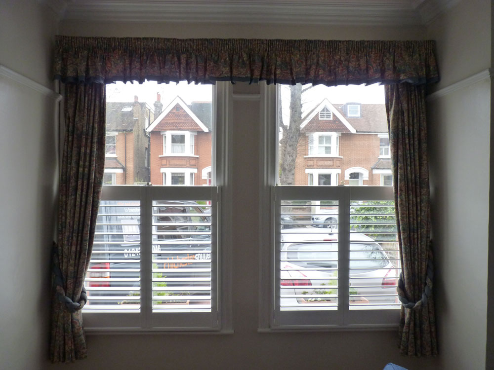 Half Height Plantation Shutters in Two Windows