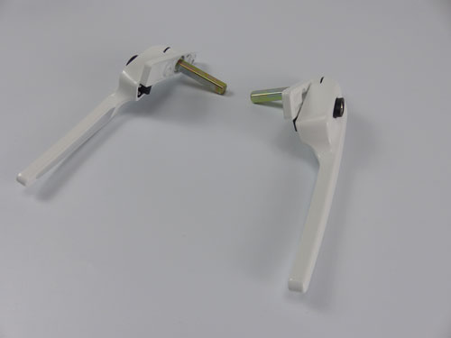 Pair of white low profile handles